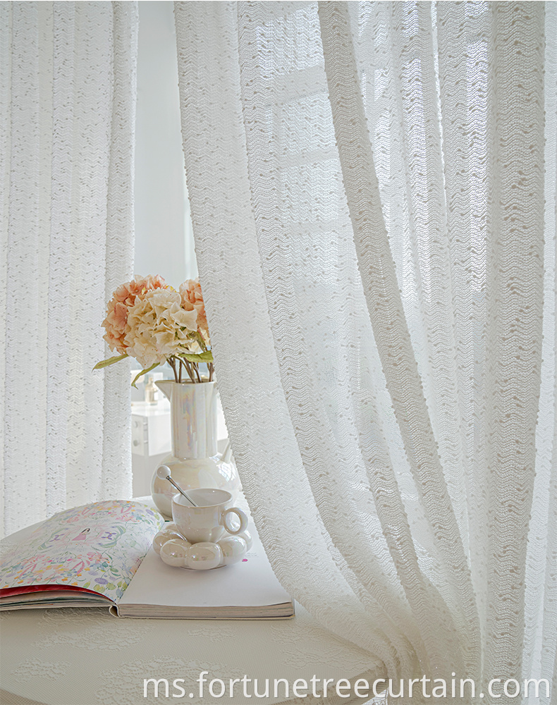 UV Isolation White Lace Tulle Curtain